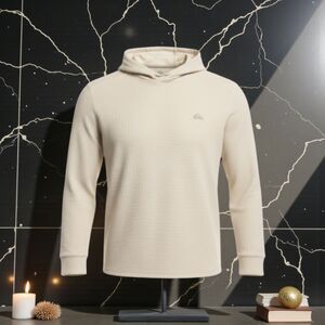 NEW Quiksilver Men's XXL Regular Fit Waffle Knit Hooded Pull over